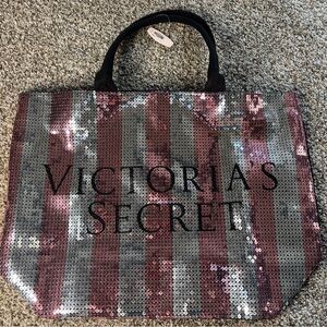 Victoria's Secret Pink and Silver Sequin Tote